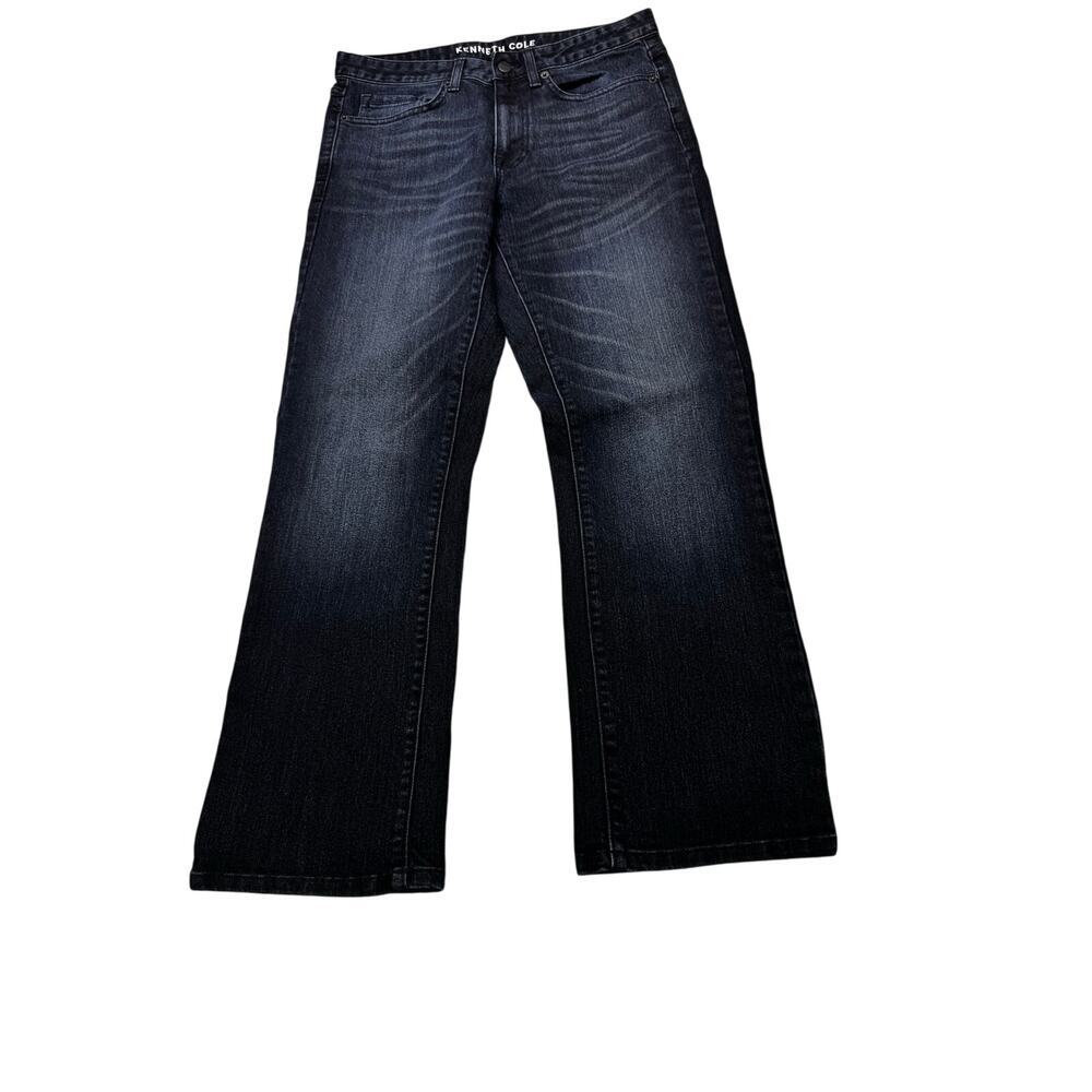 Kenneth Cole New York unisex Straight Regular Fit‎ Stretch Dark Blue Denim Jeans